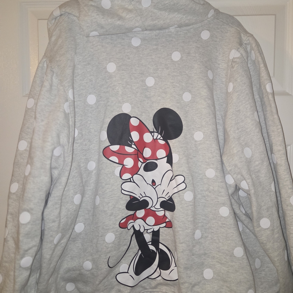 Disney White Hoodie with Minnie Mouse Accent